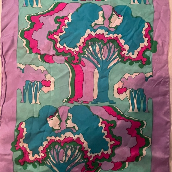 Vintage Chereskin Silk Print Scarf - Picture 6 of 9